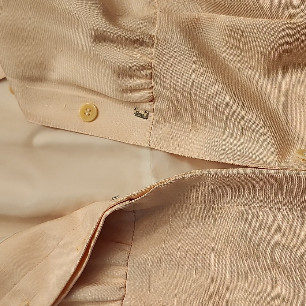 Barry Bricken Vintage Pro Clean Ex Cond Silk Maxi Shirt Dress, Size 6-8, $68 - Picture 8 of 14